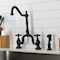 Kingston Brass Bridge Kitchen Faucet with Brass Sprayer, Oil Rubbed Bronze KS7755AXBS - alternate 2